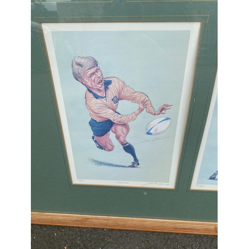 17 - Hand-Signed and framed limited edition prints of former Rugby Legends Rory Underwood, Philippe Sella... 