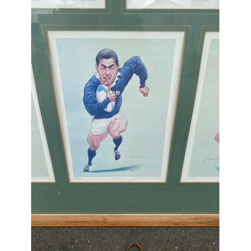 17 - Hand-Signed and framed limited edition prints of former Rugby Legends Rory Underwood, Philippe Sella... 