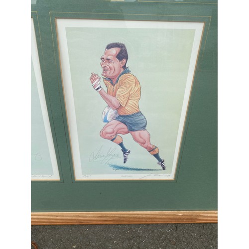 17 - Hand-Signed and framed limited edition prints of former Rugby Legends Rory Underwood, Philippe Sella... 