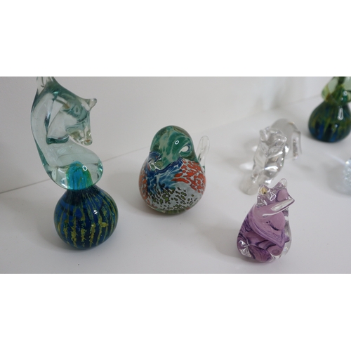 43 - Quantity of hand blown studio glassware of animals