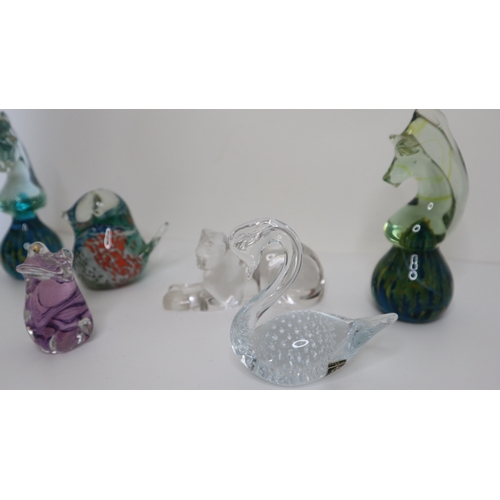 43 - Quantity of hand blown studio glassware of animals