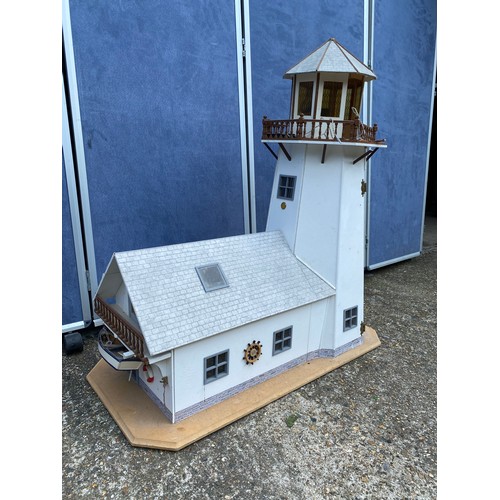 305 - Dolls House in manner of a New England Lighthouse with furniture, hand crafted by Dreams can come tr... 