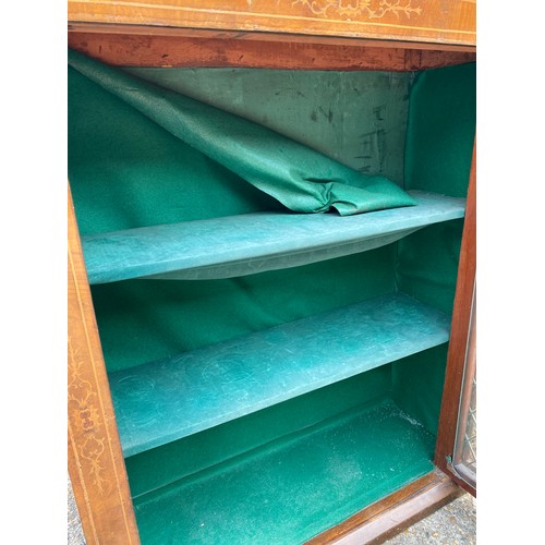 309 - Regency Mahogany Side cabinet with brass grills enclosing shelving 73cm x 23cm x 93cm