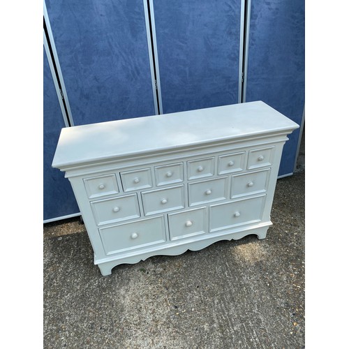 315 - Vintage White French Bank of 13 Drawers 120cm x 86 x 40cm