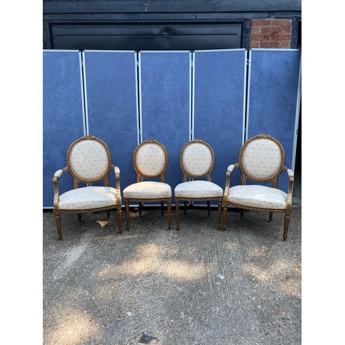 316 - A 19th Century French Louis XVI Style Gilt Wood Five Piece Salon Suite