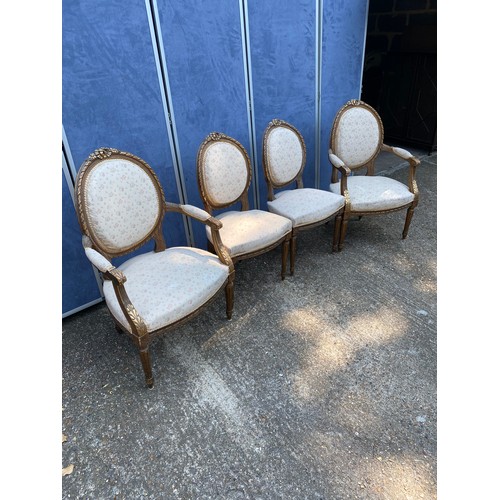 316 - A 19th Century French Louis XVI Style Gilt Wood Five Piece Salon Suite