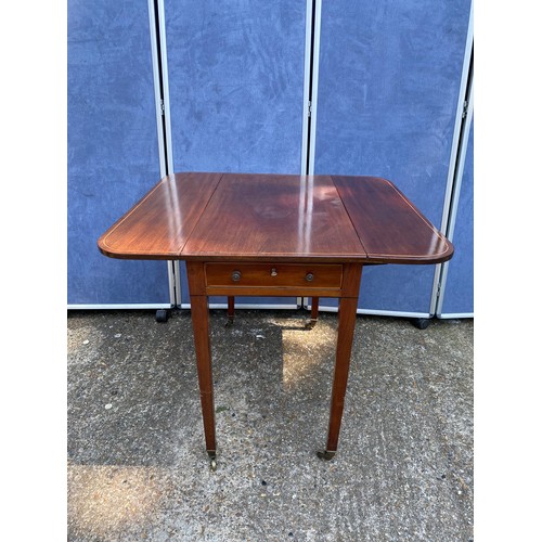 317 - 19th Century Mahogany Pembroke Table with lockable drawer - 81cm x 45cm x 71cm