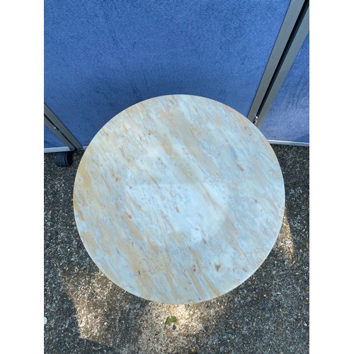 318 - Antique Circular Marble top side table on gilded pedestal base 36cm x 54cm