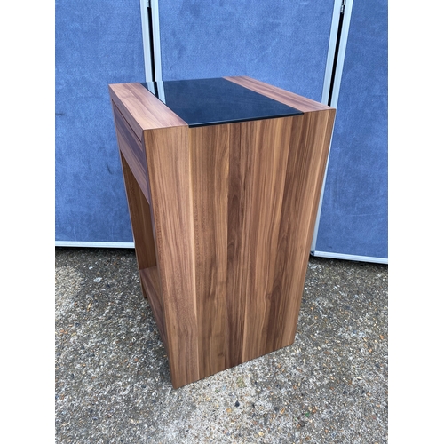 322 - Modern bedside table with glass insert.