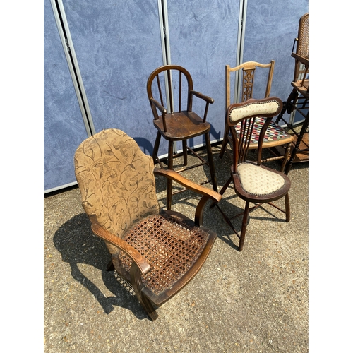 325 - A collection of small vintage chairs.