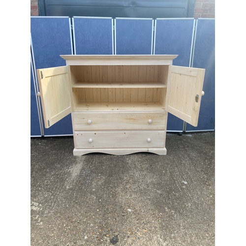 328 - Large pine cabinet with two drawers