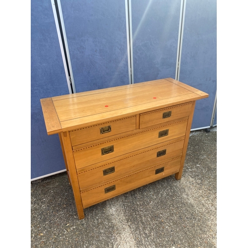 330 - Two over three pine chest of drawers