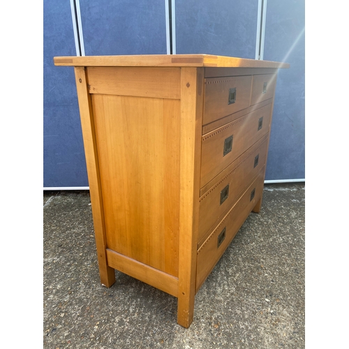 330 - Two over three pine chest of drawers