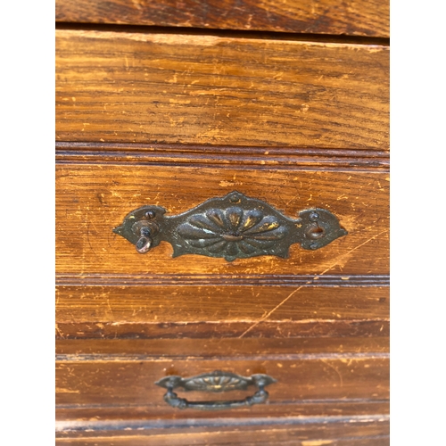 331 - Antique Oak two over three chest of drawers