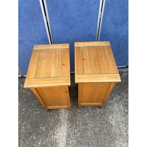 334 - A pair of pine bedside tables.