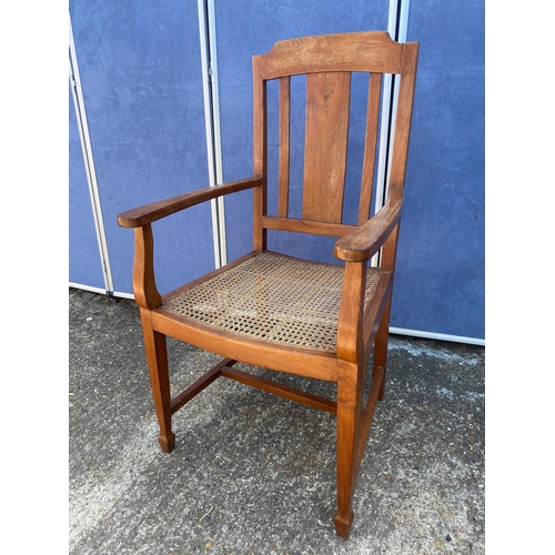 337 - Arts & Crafts Oak Rush Seat Chair