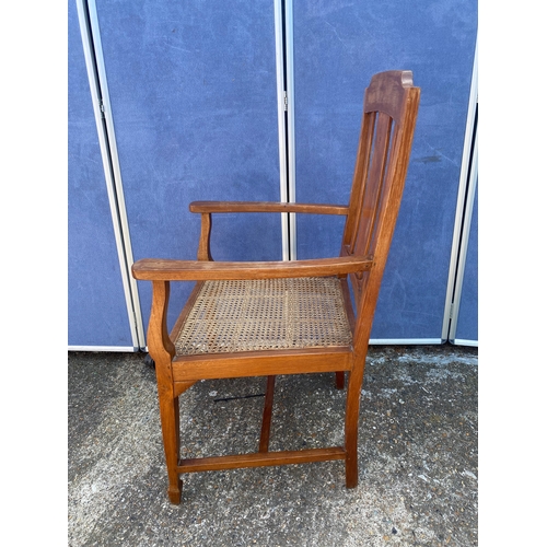 337 - Arts & Crafts Oak Rush Seat Chair