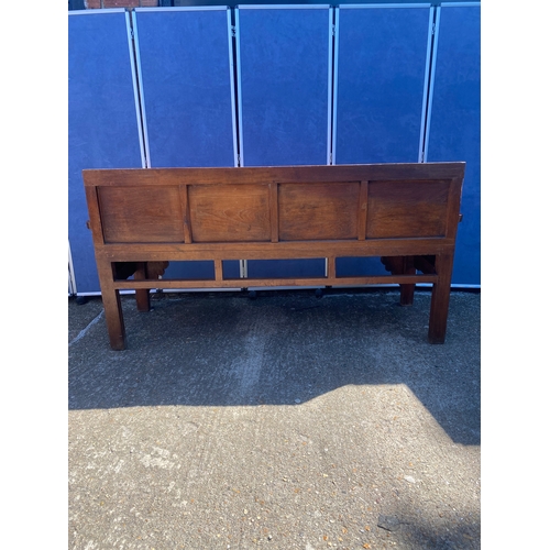 340 - Large Antique oak bench 191cm x 58cm x 91cm