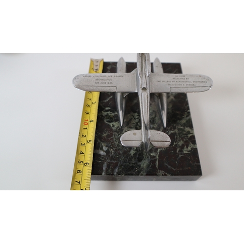 400 - 1930's Model of Supermarine Seaplane on marble base - Aerial Concours D'Elegance Brooklands 6th June... 