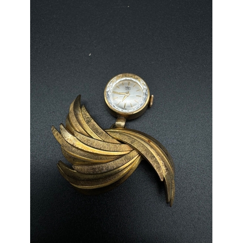 411 - Vintage Rolled Gold Watches of Switzerland Watch Brooch