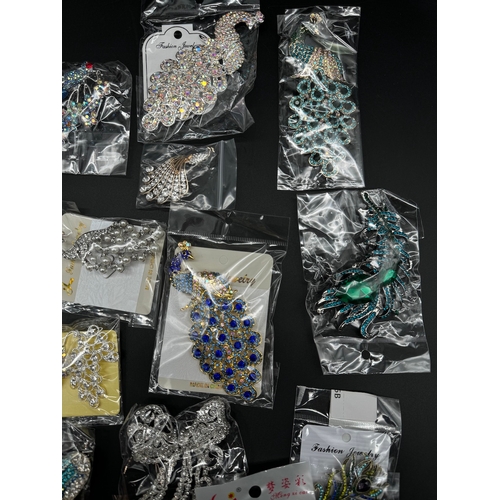 412 - Quantity of New Costume Jewellery Brooches