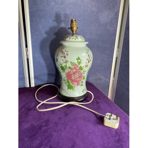 459 - Ceramic Chinese Ginger jar style table lamp.