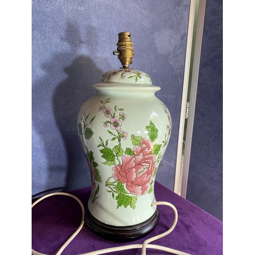 459 - Ceramic Chinese Ginger jar style table lamp.