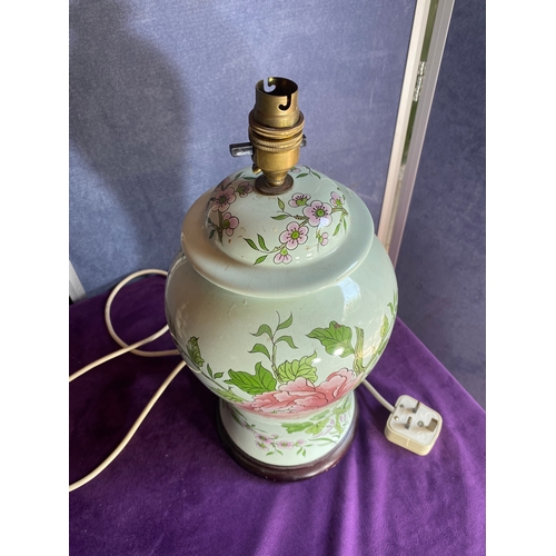 459 - Ceramic Chinese Ginger jar style table lamp.