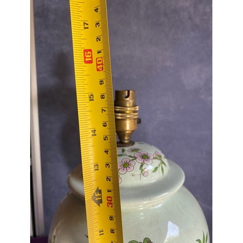 459 - Ceramic Chinese Ginger jar style table lamp.