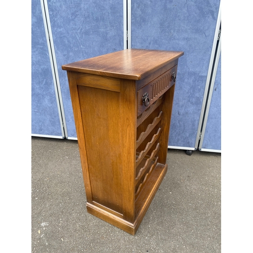 467 - Vintage Webber Furniture wine rack unit with drawer.