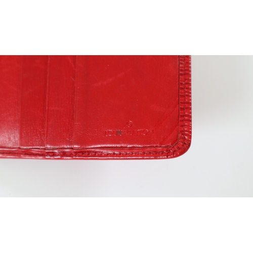 49A - Three Vintage Louis Vuitton Genuine Red Leather Paris / Malletier Wallet / Long Wallet / Cheque Book... 