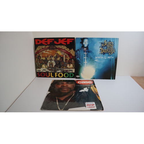 470 - Three Hip Hop Vinyl LP Albums - Def Jef Soul Food, Jeru The Damaja Wrath of Math & Case Unlock the F... 