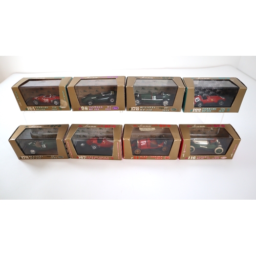 9 - Eight Brumm Serie Oro Model Cars Boxed Ferrari 136, Vanwall F1, Bugatti lipo 59 (2), Ferrari 801, Fe... 