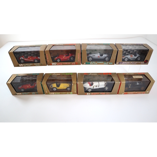 10 - Eight Brumm Serie Oro Model Cars Boxed - Ferrari D246, Lancia-Ferrari D50, Audi Auto Union, Ferrari ... 