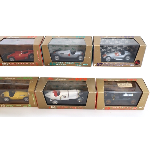 10 - Eight Brumm Serie Oro Model Cars Boxed - Ferrari D246, Lancia-Ferrari D50, Audi Auto Union, Ferrari ... 