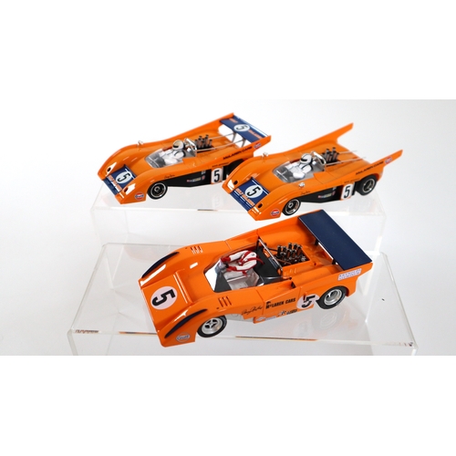 23 - 2 x Carrera McLaren M20 + Vanquish MG Slot Car Racing Models