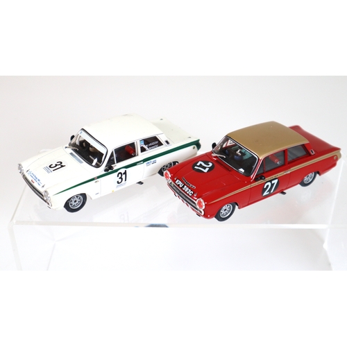 37 - Two Revell Lotus Cortina Slot Car Racing Models  1:32 Scale