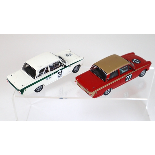 37 - Two Revell Lotus Cortina Slot Car Racing Models  1:32 Scale