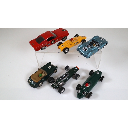 52 - Six Vintage Slot Car Model Racing Cars 1:32 Scale including Scalextric + others