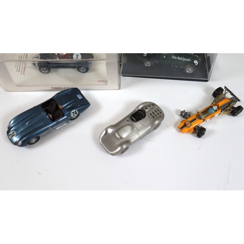 56 - Collection of Model Die Cast Racers including Danbury Mint pewter 1957 Lister Jaguar