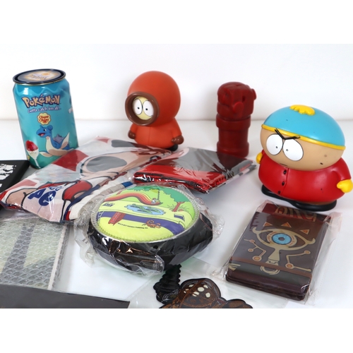 160 - Collection of toys, collectables, Pokemon Chupa Chupps Tin, Gaming Pin Badges, Vintage South Park Ke... 