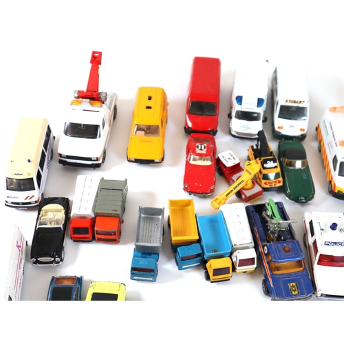 63 - Collection of loose Dinky, Corgi, Matchbox Die Cast Model Cars - 1:32 - 1:64 Scale