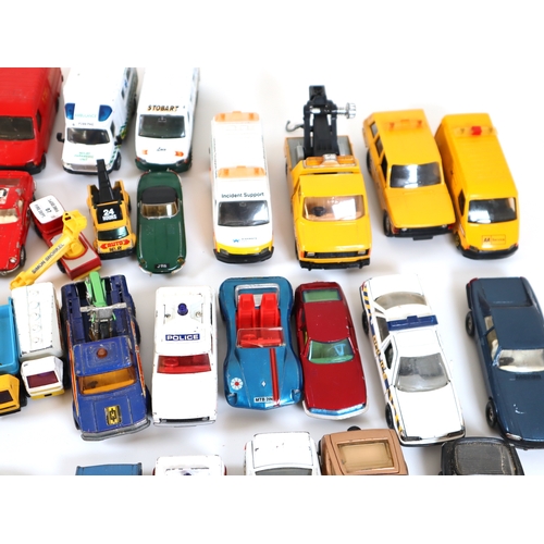 63 - Collection of loose Dinky, Corgi, Matchbox Die Cast Model Cars - 1:32 - 1:64 Scale