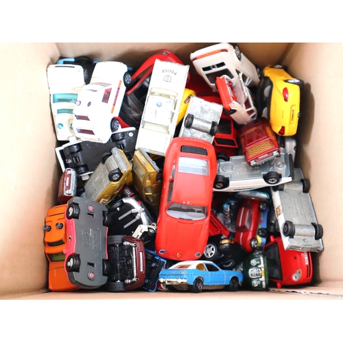 64 - Box of loose Dinky, Corgi, Matchbox Die Cast Model Cars - 1:32 - 1:64 Scale