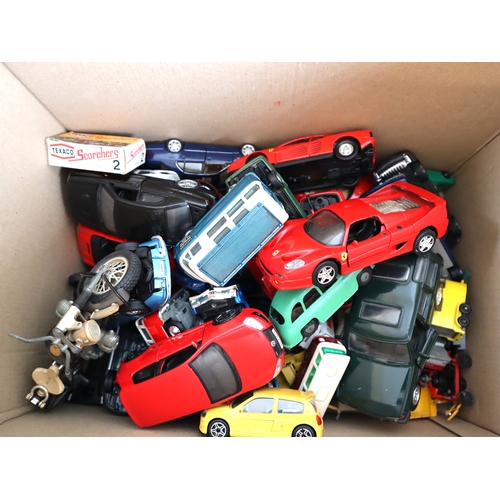 72 - Box of loose die-cast metal cars / bikes