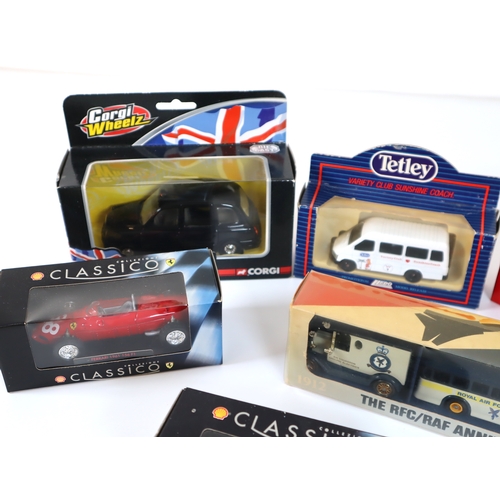 77 - Collection of boxed Corgi, Lledo + other model cars and commercial vehicles