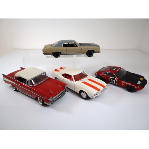 83 - 4 x Die-cast metal 1:18 scale Ertl Chevrolet Bel-Air, Racing Champions 1970 Monte Carlo SS 454, Kyos... 