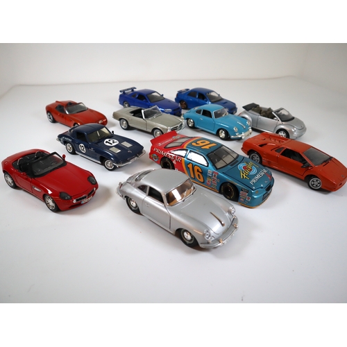 89 - Collection of 1:24 scale die-cast metal model cars