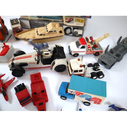 91 - Collection of die-cast metal commercial & fighter planes, and Air Fix plastic kits + others includin... 