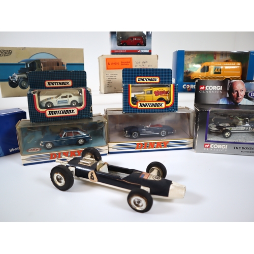 93 - Boxed Corgi The Donington Collection Ford Cosworth V8 John Surtees, Dinky MG & Mercedes, Matchbox + ... 